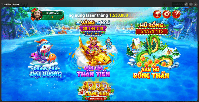 Giao diện bắn cá đổi thưởng FEBET - Game tỷ phú đại dương FEBET